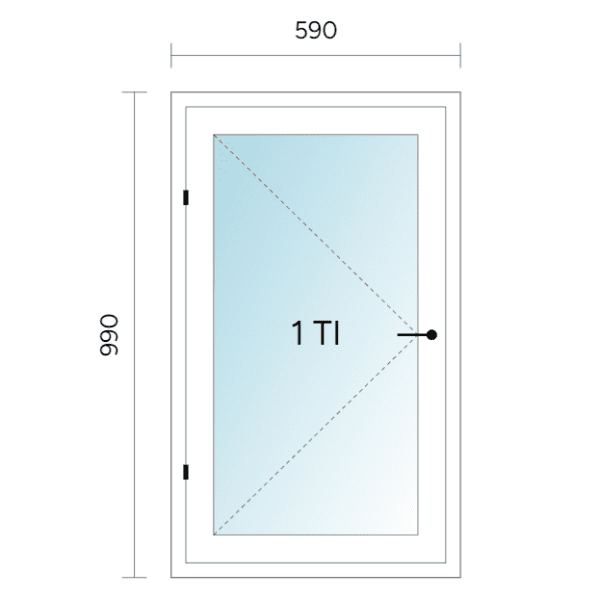 Avattava tuuletusikkuna 590 x 990 mm MSEA valk/170mm